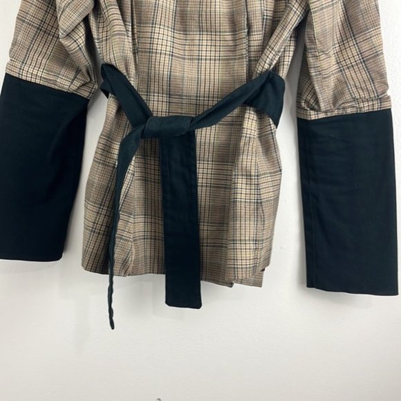 Rebecca King Plaid Belted Fall Jacket - Picture 3 of 10